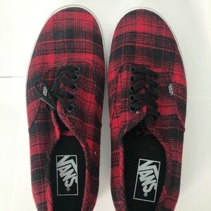 Red and black vans